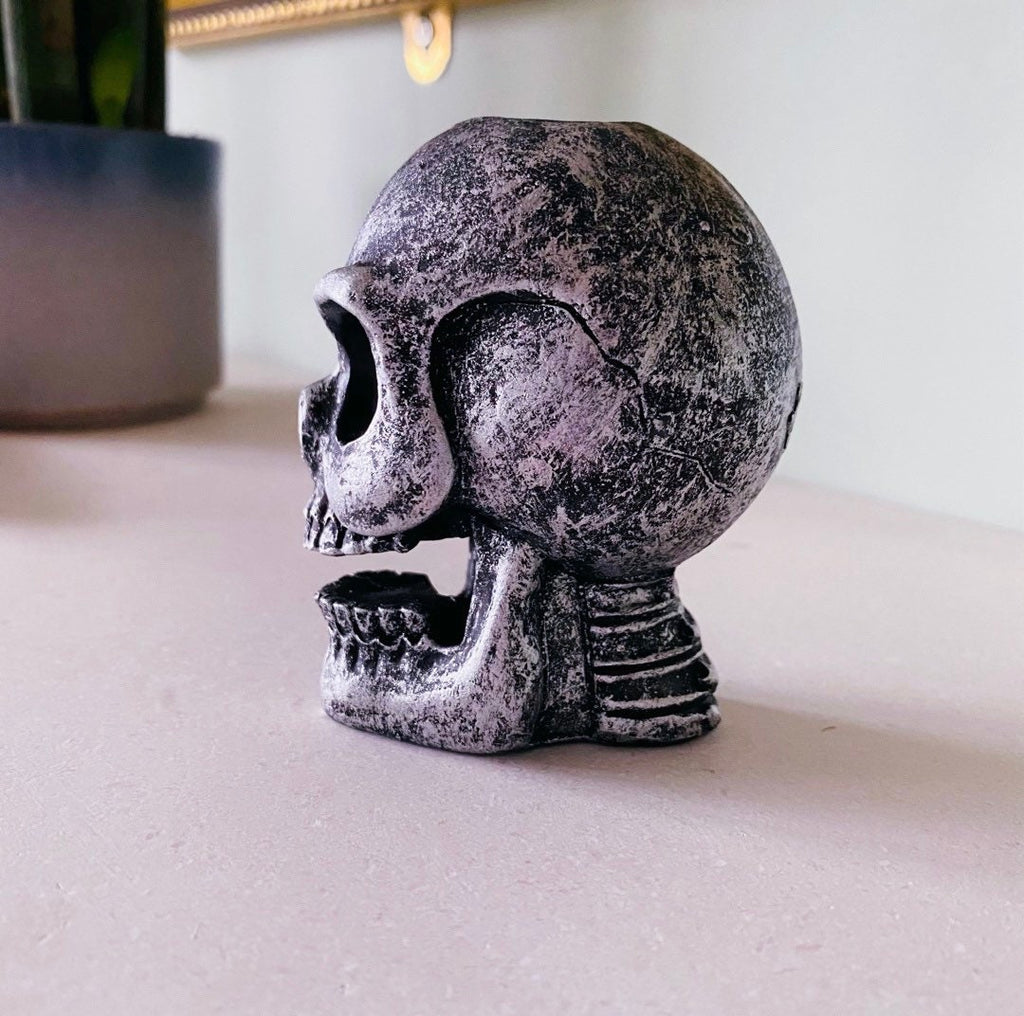 SALE! Skull Backflow Incense Cone Holder With Free Cones / Incense Cone Holder / Home Fragrance / Crystal Cleanse / Home Fragrance