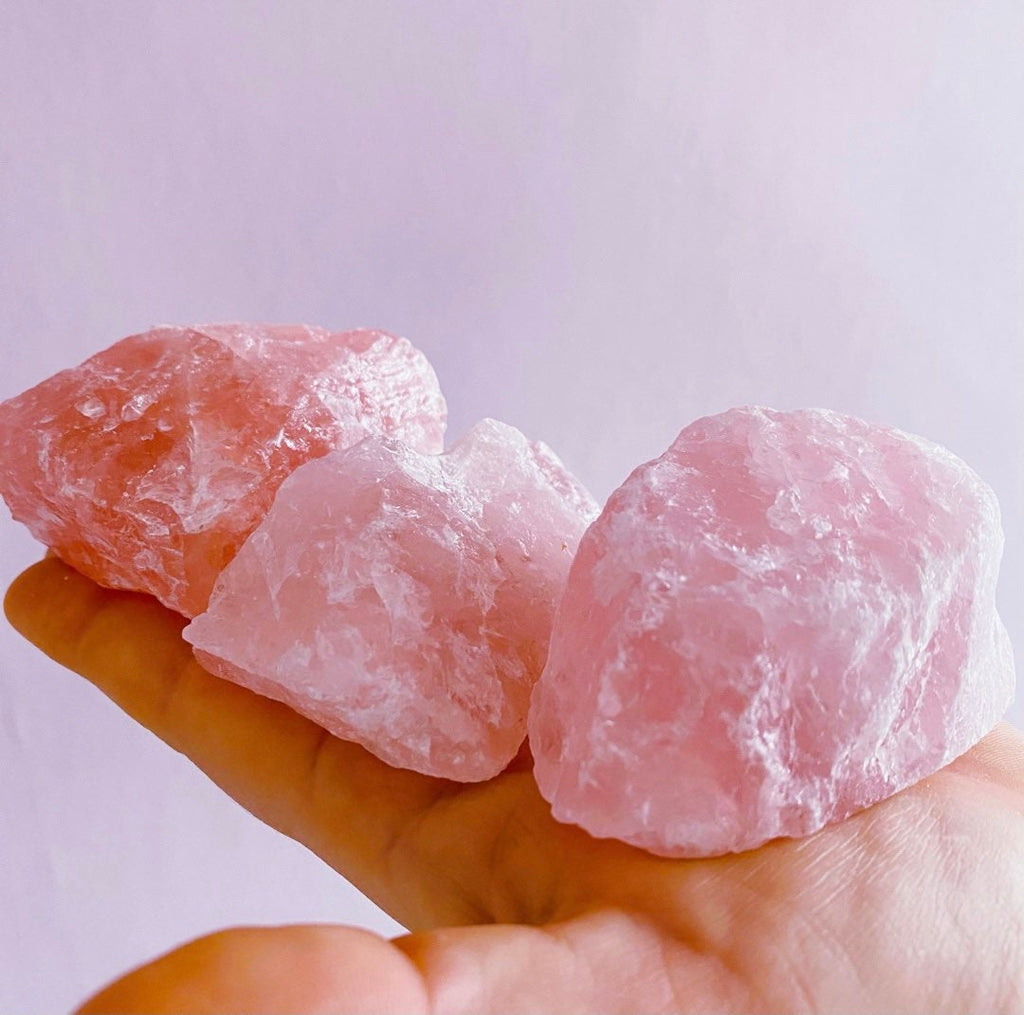 Rose Quartz Raw Crystals / Rough, Natural Crystals / Encourages Self Love, Unconditional Love & Reduces Anxiety / The Crystal Of Love