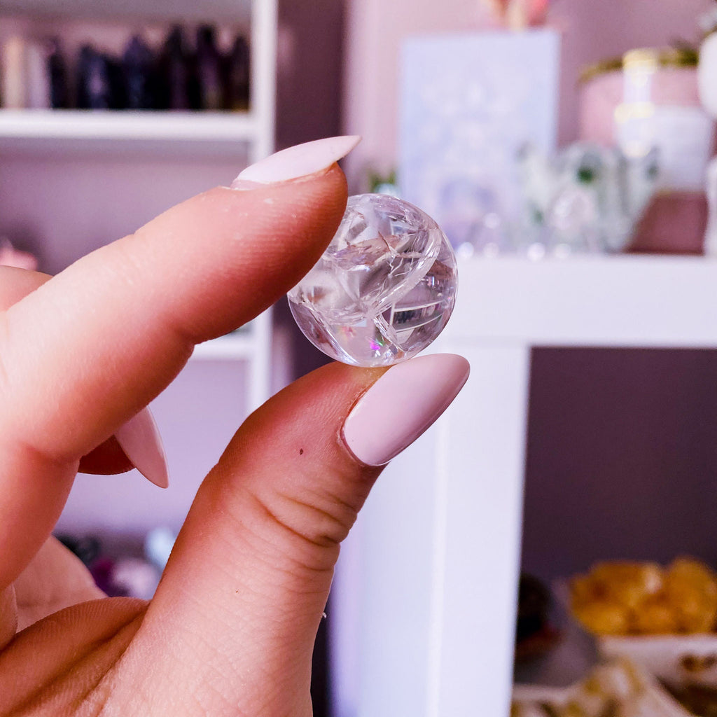 Clear Quartz Crystal 25mm Rainbow Spheres / Generator / 'The Master Healer’ / Amplifies Intention & Energy / Protects Against Negativity