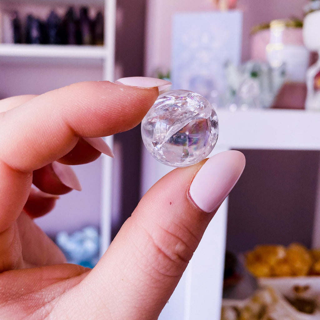 Clear Quartz Crystal 25mm Rainbow Spheres / Generator / 'The Master Healer’ / Amplifies Intention & Energy / Protects Against Negativity