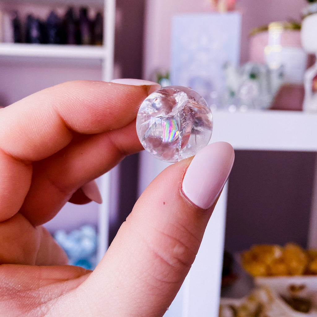 Clear Quartz Crystal 25mm Rainbow Spheres / Generator / 'The Master Healer’ / Amplifies Intention & Energy / Protects Against Negativity