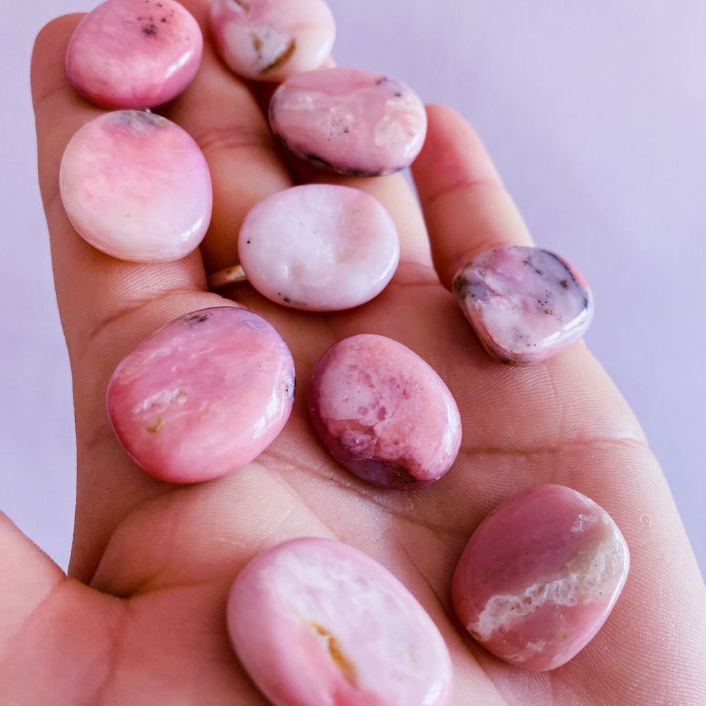 High Grade Pink Opal Crystal Cabochons / Balances Emotions / Fills Aura With Happiness And Tranquility / Helps Kids With Trouble Sleeping