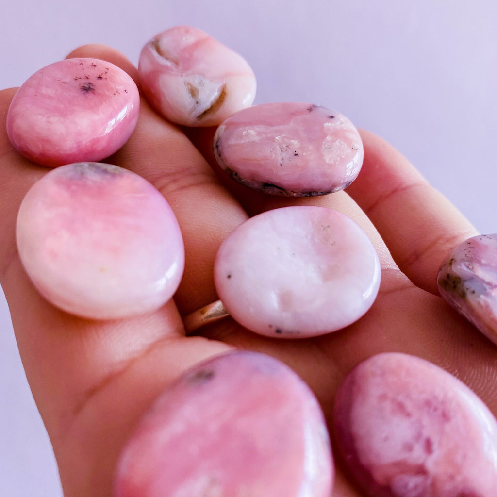 High Grade Pink Opal Crystal Cabochons / Balances Emotions / Fills Aura With Happiness And Tranquility / Helps Kids With Trouble Sleeping