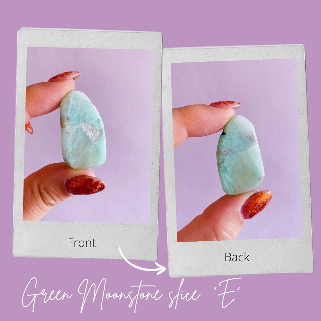 Garnierite Green Moonstone High Grade Crystal Slices / Joyful, Happy, Innocent Vibes / Aligns Your Heart Chakra / Heals Deep Wounds