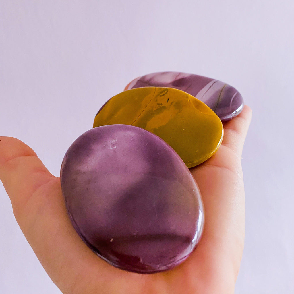 Mookaite Jasper Crystal Flat Palm Stones / Heals Deep Emotional Wounds / Helps Depression / Brings Peace / Helps You Accept Change