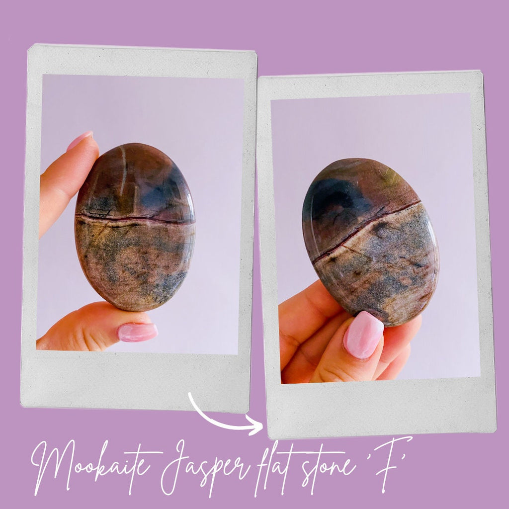 Mookaite Jasper Crystal Flat Palm Stones / Heals Deep Emotional Wounds / Helps Depression / Brings Peace / Helps You Accept Change