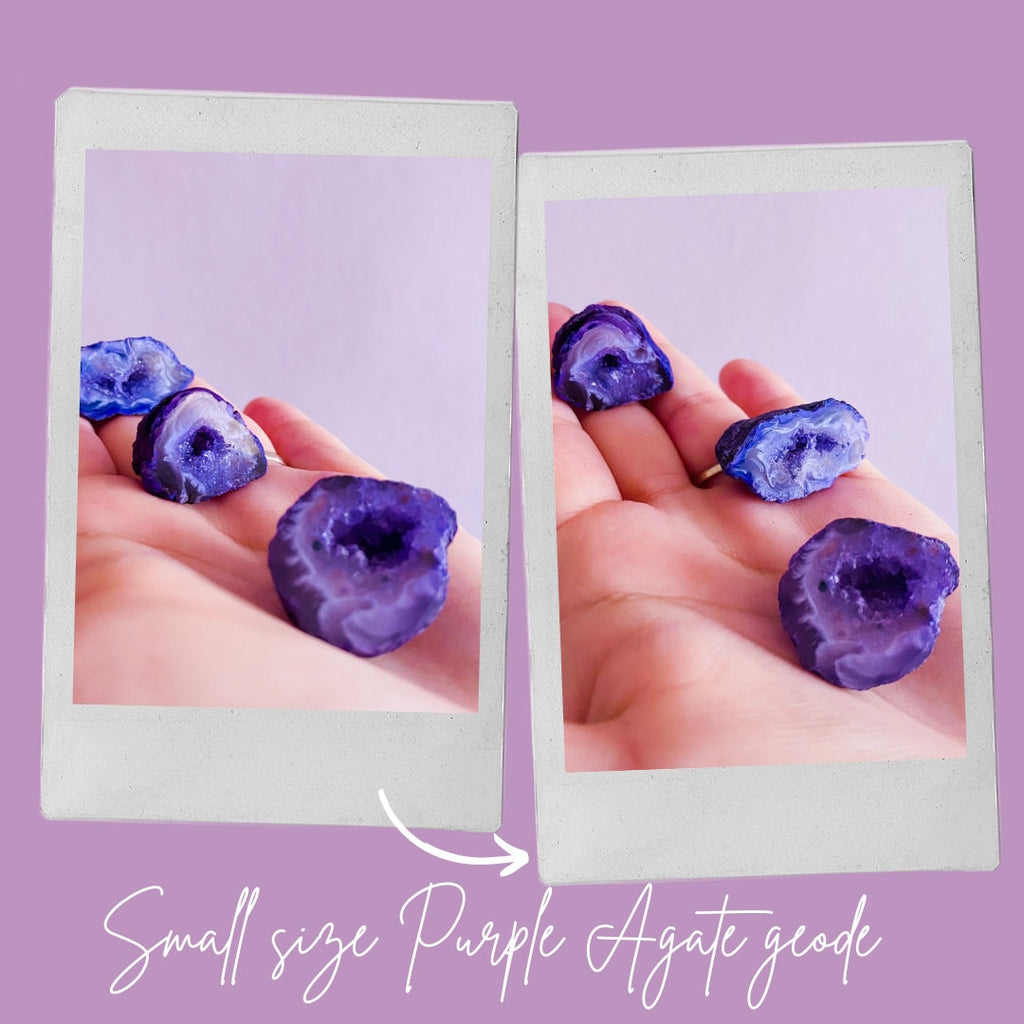 Purple Agate Crystal Oko Geodes / Crystal Geode / Transforms Negative Energy / Balances & Harmonises The Energy In Your Home / Concentration