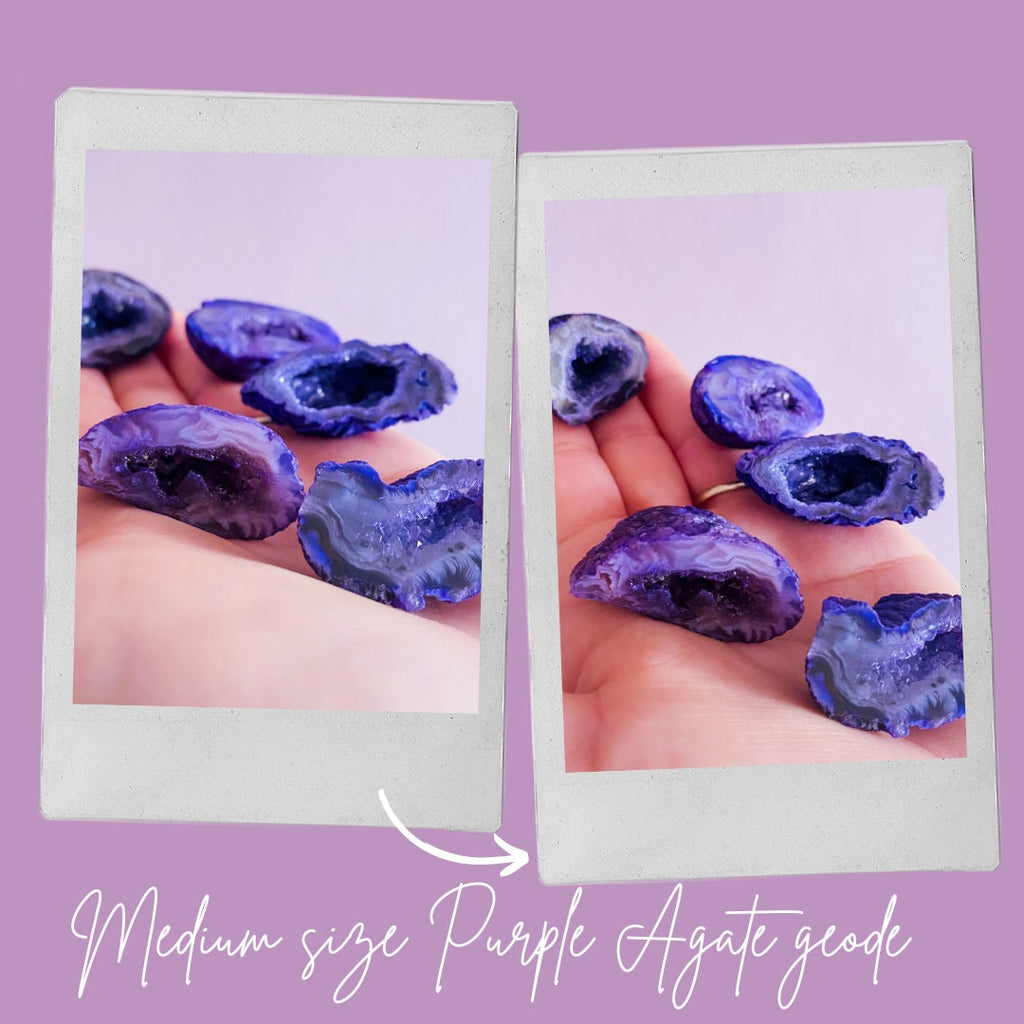 Purple Agate Crystal Oko Geodes / Crystal Geode / Transforms Negative Energy / Balances & Harmonises The Energy In Your Home / Concentration