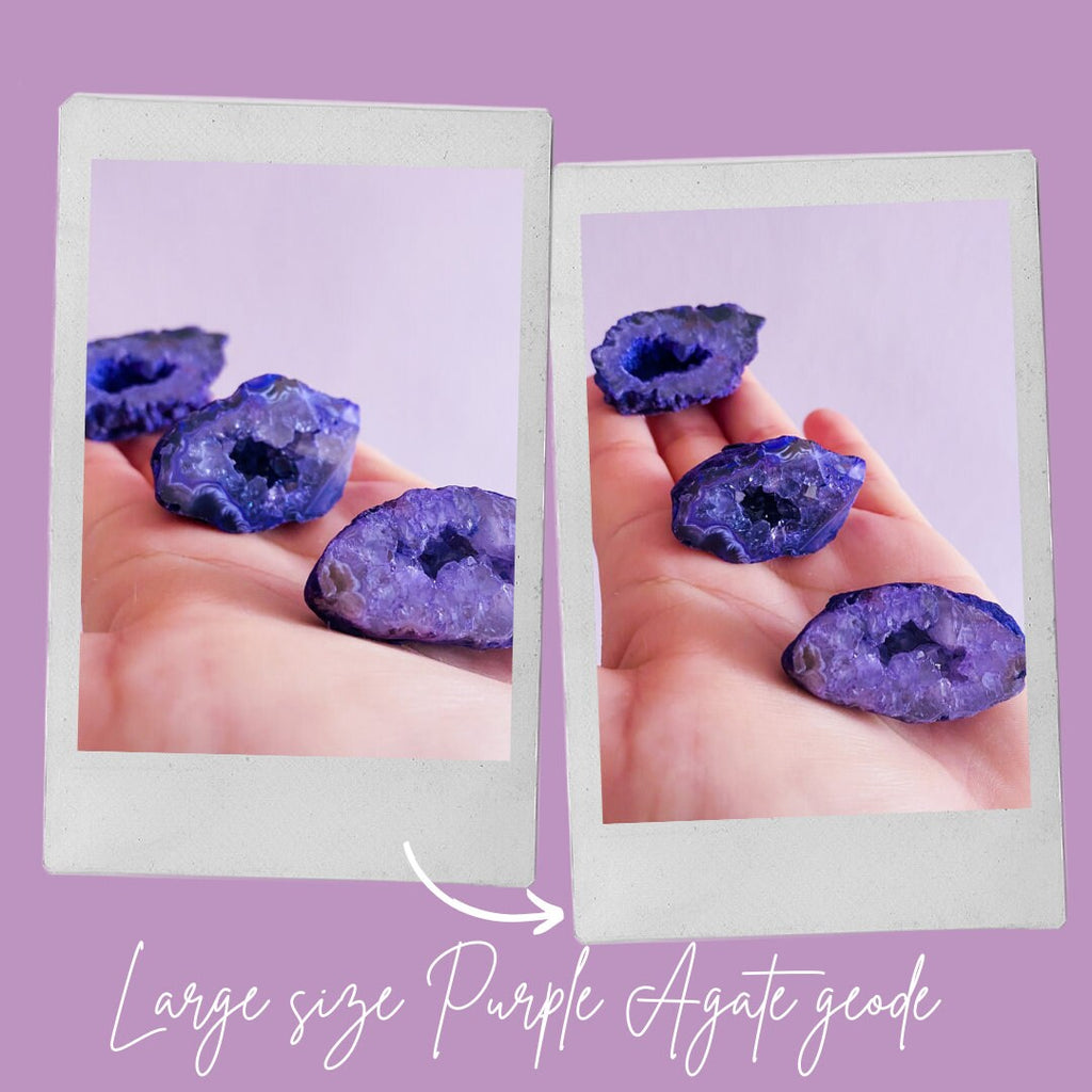 Purple Agate Crystal Oko Geodes / Crystal Geode / Transforms Negative Energy / Balances & Harmonises The Energy In Your Home / Concentration