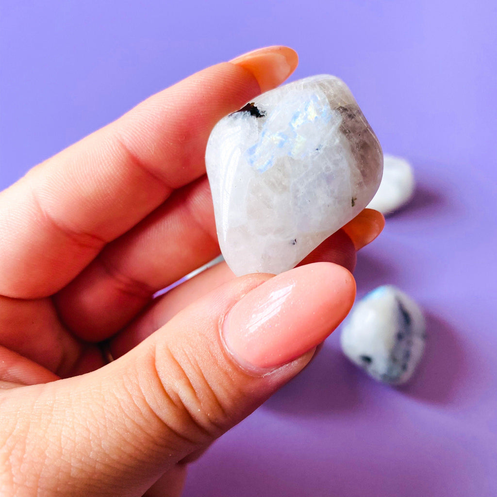 Rainbow Moonstone Crystal Tumblestones / Improves Inner Confidence / Allows Us To See More Clearly / Brings Life Changing Inspiration