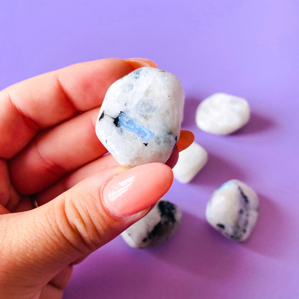 Rainbow Moonstone Crystal Tumblestones / Improves Inner Confidence / Allows Us To See More Clearly / Brings Life Changing Inspiration