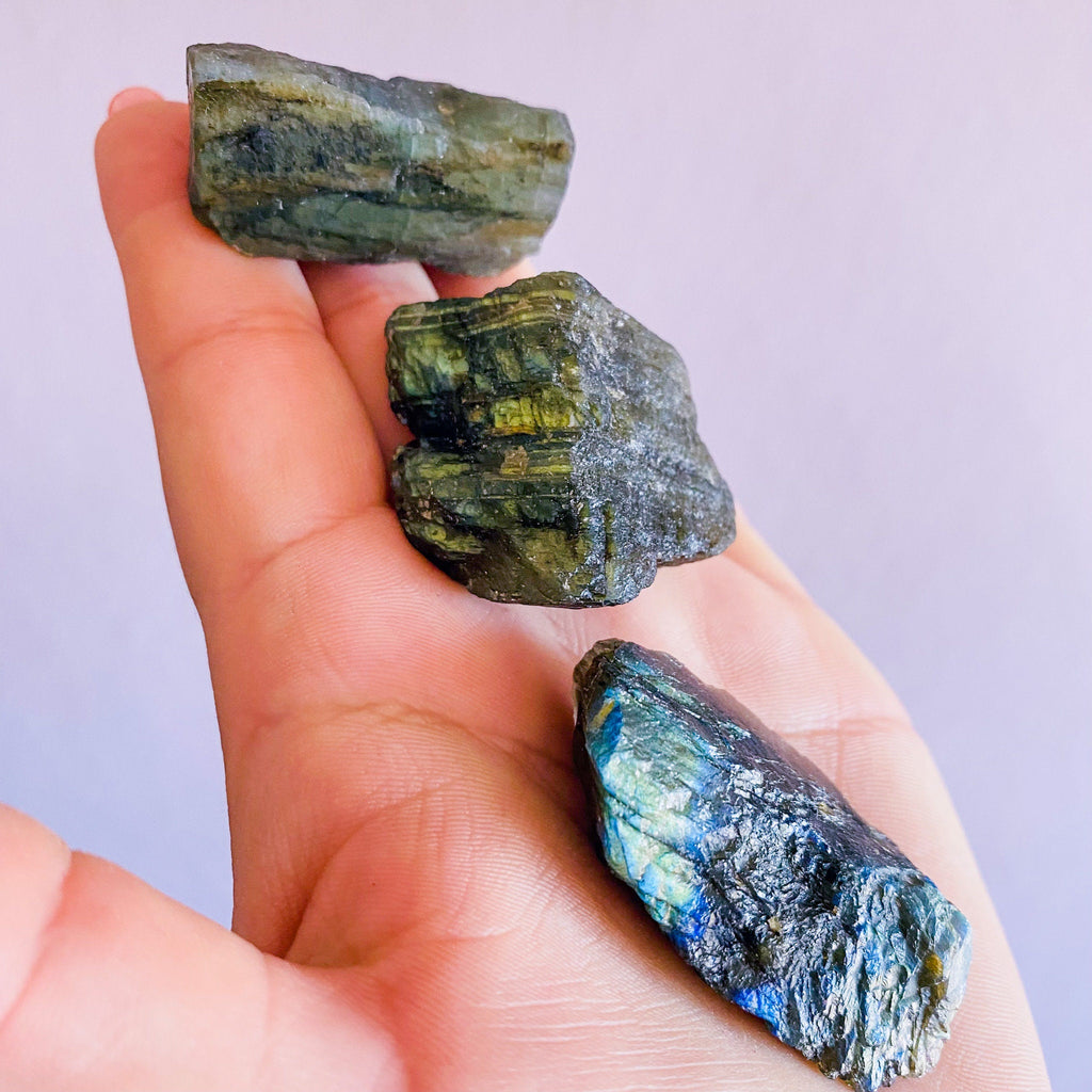 Labradorite Raw Flashy Natural Crystals / Helps Transformation & Change, Inspires You To Achieve Your Dreams / Uplifts Your Mood