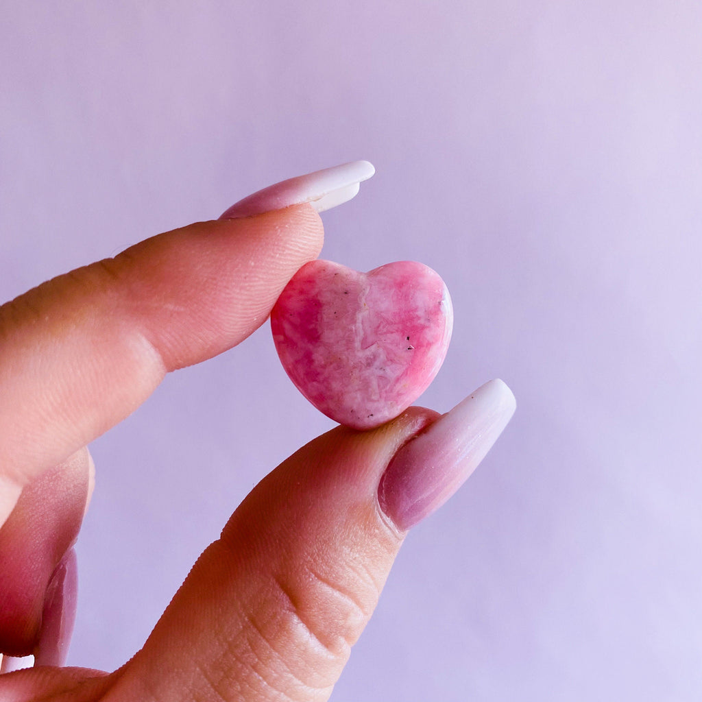 Rhodochrosite High Grade Mini Crystal Hearts / Encourage Positivity & Joyfulness / Reduces Depression, Emotional Stress / Stimulates Passion